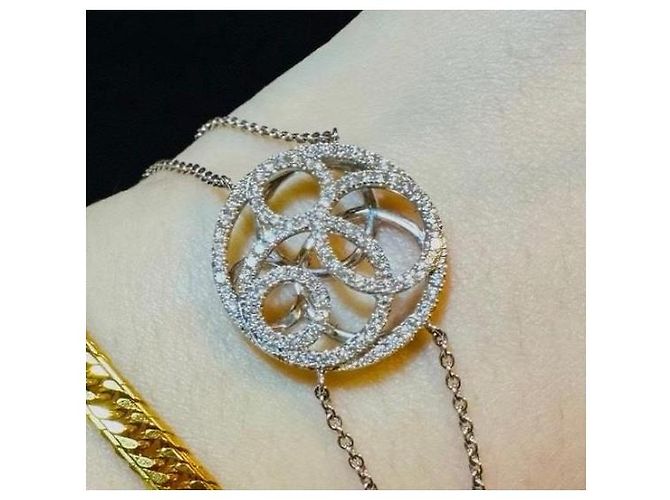 Bracciale De Beers Sicily in Oro Bianco e Diamanti Argento - vista 2