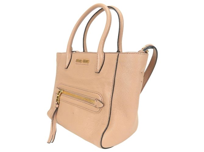 Borsa Miu Miu in pelle Madras Rosa Beige - vista 4