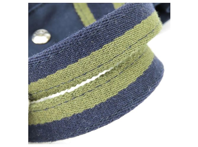 Hermès Hermes Fourre-Tout PM Canvas Tote Bag Olivgrün Marineblau - Ansicht 12