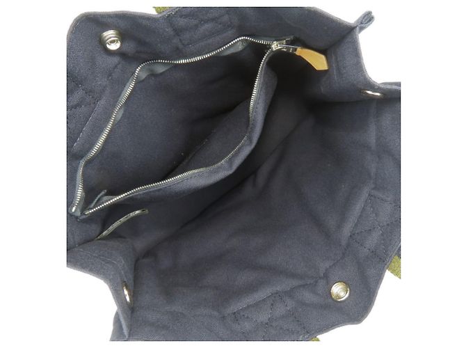 Hermès Hermes Fourre-Tout PM Canvas Tote Bag Olivgrün Marineblau - Ansicht 14