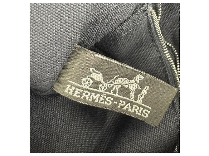 Hermès Hermes Fourre-Tout PM Canvas Tote Bag Olivgrün Marineblau - Ansicht 21