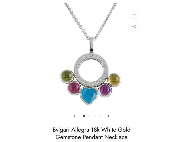 Bulgari Collana Bvlgari Allegra in oro bianco 18K con pietre preziose Multicolore - vista 2