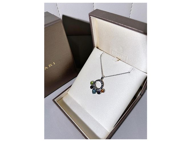 Bulgari Collana Bvlgari Allegra in oro bianco 18K con pietre preziose Multicolore - vista 3