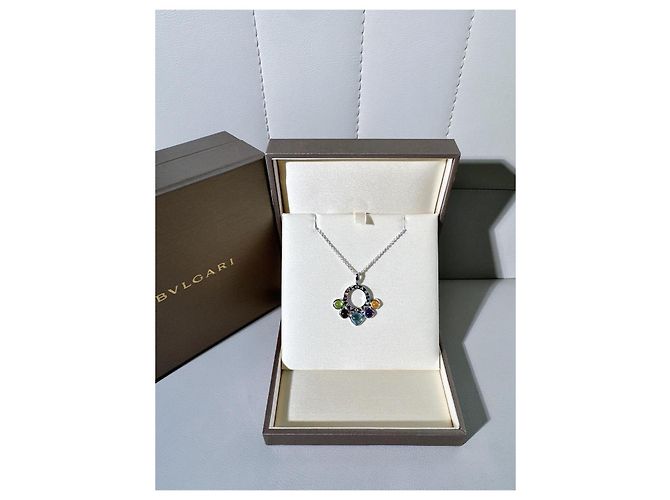 Bulgari Collana Bvlgari Allegra in oro bianco 18K con pietre preziose Multicolore - vista 5