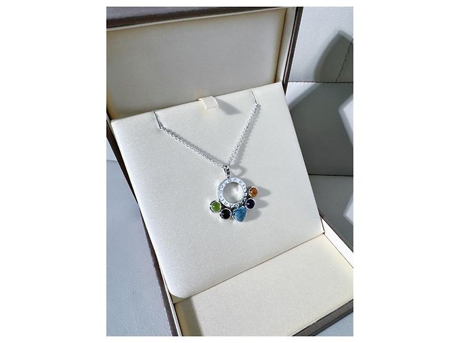 Bulgari Collana Bvlgari Allegra in oro bianco 18K con pietre preziose Multicolore - vista 6