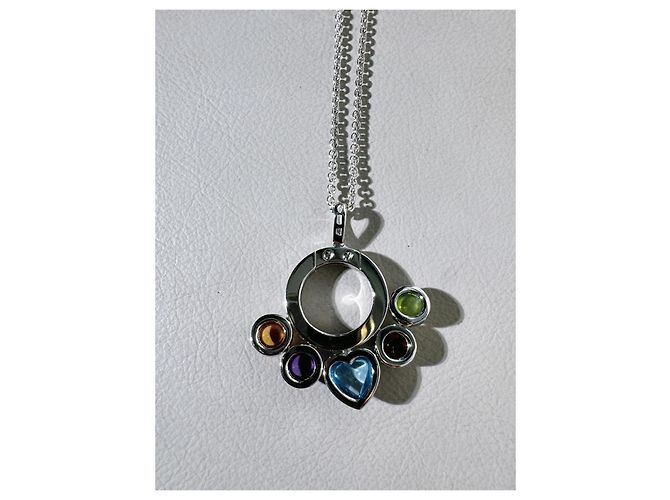 Bulgari Collana Bvlgari Allegra in oro bianco 18K con pietre preziose Multicolore - vista 7