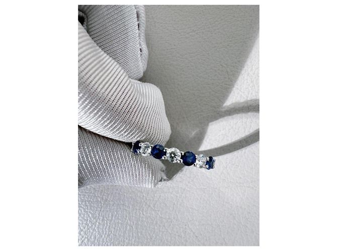 Anello Tiffany & Co. Embrace in Platino, Zaffiro e Diamanti Multicolore - vista 6