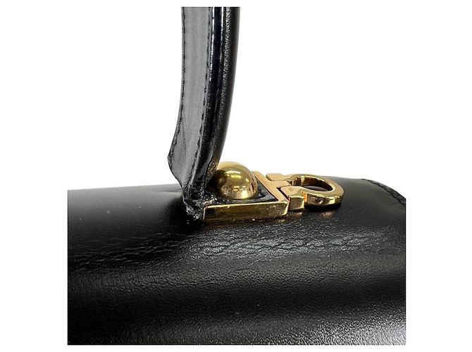 Borsa a mano compatta in pelle Gancini Salvatore Ferragamo Nero - vista 12