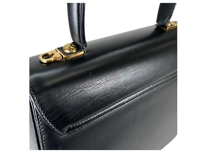 Borsa a mano compatta in pelle Gancini Salvatore Ferragamo Nero - vista 13