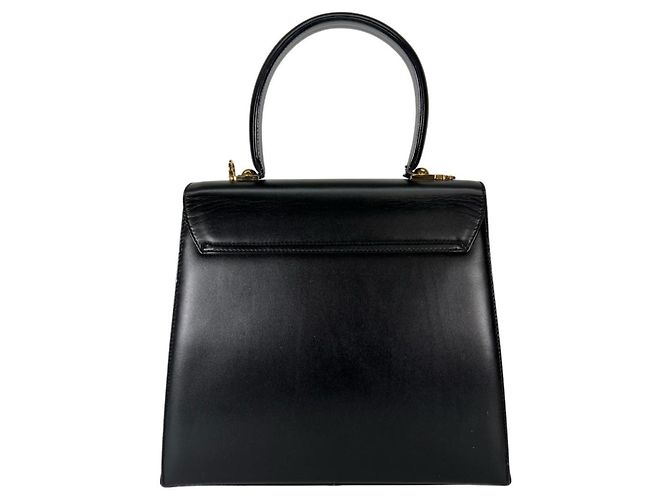 Borsa a mano compatta in pelle Gancini Salvatore Ferragamo Nero - vista 2