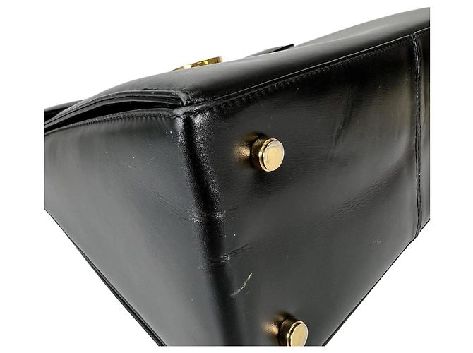 Borsa a mano compatta in pelle Gancini Salvatore Ferragamo Nero - vista 5