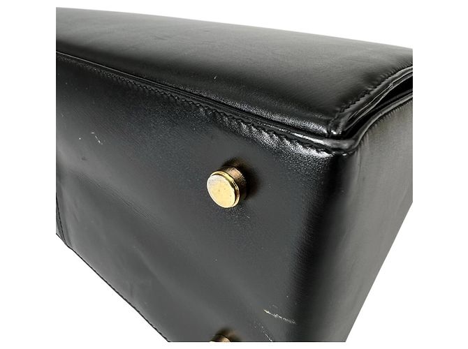 Borsa a mano compatta in pelle Gancini Salvatore Ferragamo Nero - vista 8