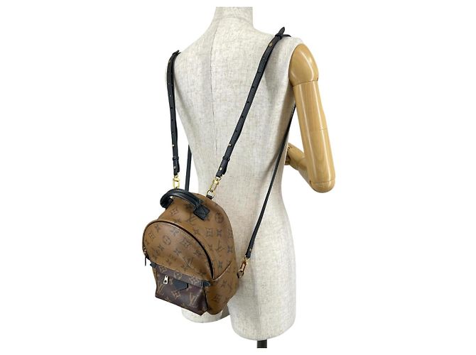Louis Vuitton MINI Monogram Reverse Palm Springs Leder Rucksack Braun - Ansicht 20
