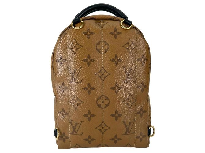 Louis Vuitton MINI Monogram Reverse Palm Springs Leder Rucksack Braun - Ansicht 3