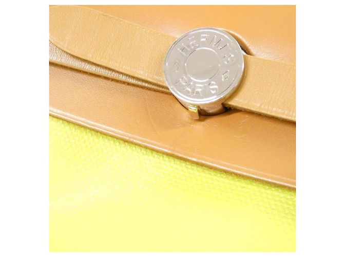 Hermès Borsa Hermes Herbag Zip PM D'oro Giallo - vista 6