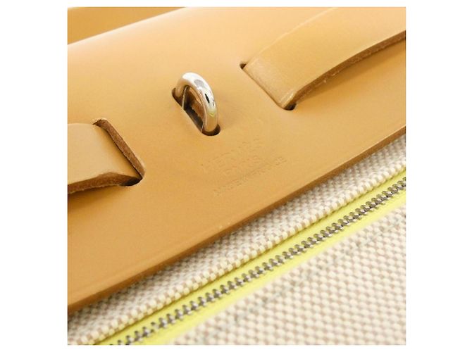 Hermès Borsa Hermes Herbag Zip PM D'oro Giallo - vista 7