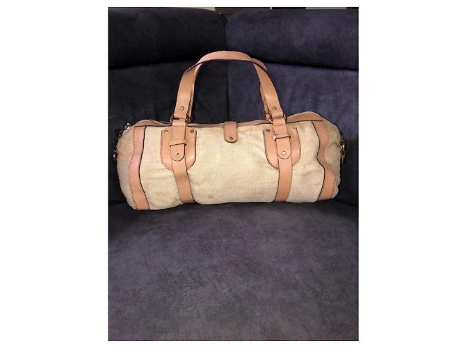 Borsa Chloé Paddington in tela beige e pelle Marrone - vista 2