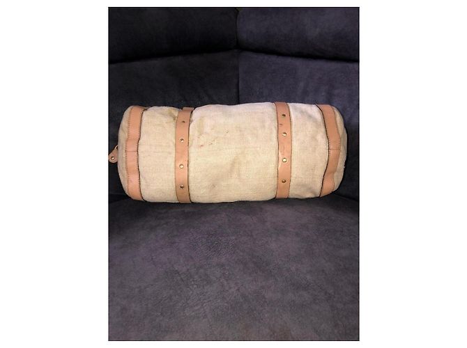 Borsa Chloé Paddington in tela beige e pelle Marrone - vista 3