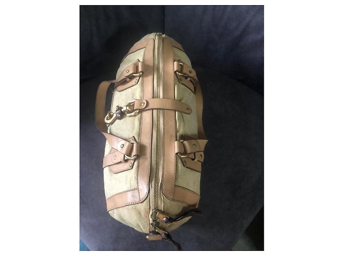 Borsa Chloé Paddington in tela beige e pelle Marrone - vista 6