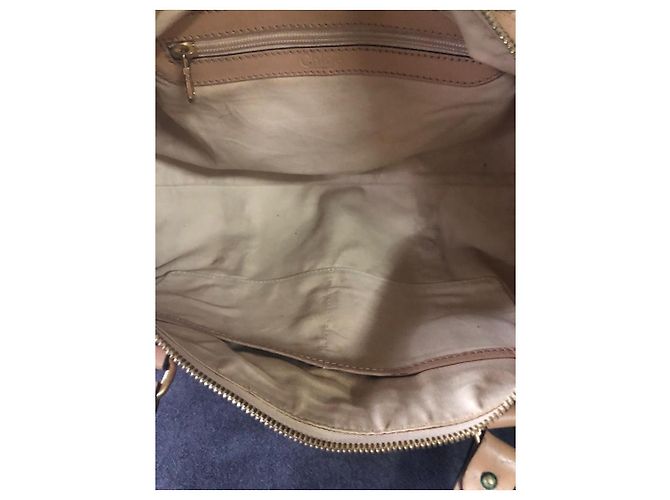 Borsa Chloé Paddington in tela beige e pelle Marrone - vista 7