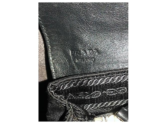 Jacquard Prada Clutch Nylon e Pelo di Vitello Leopardata Nero Stampa leopardo - vista 11