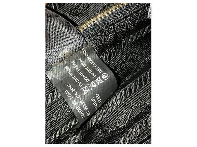 Jacquard Prada Clutch Nylon e Pelo di Vitello Leopardata Nero Stampa leopardo - vista 9