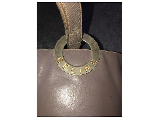 Céline Celine Borsa a secchiello in pelle taupe - vista 2