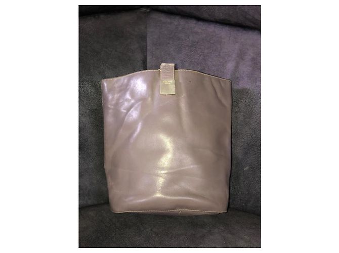 Céline Celine Borsa a secchiello in pelle taupe - vista 4