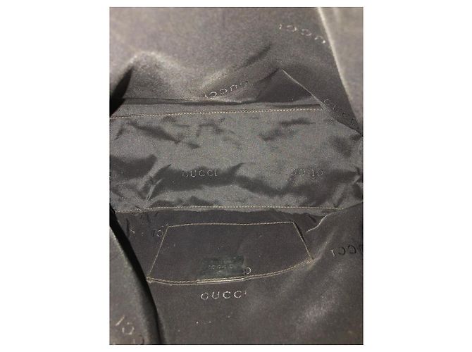 Gucci Borsa Hobo in tela nera e pelle Nero - vista 6