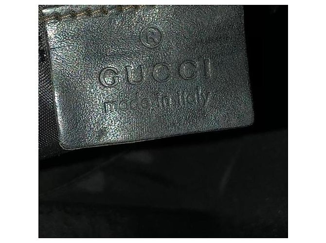 Gucci Borsa Hobo in tela nera e pelle Nero - vista 7
