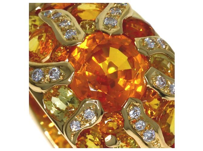 Anello Chanel Sun Motif in zaffiro giallo e diamante D'oro - vista 10