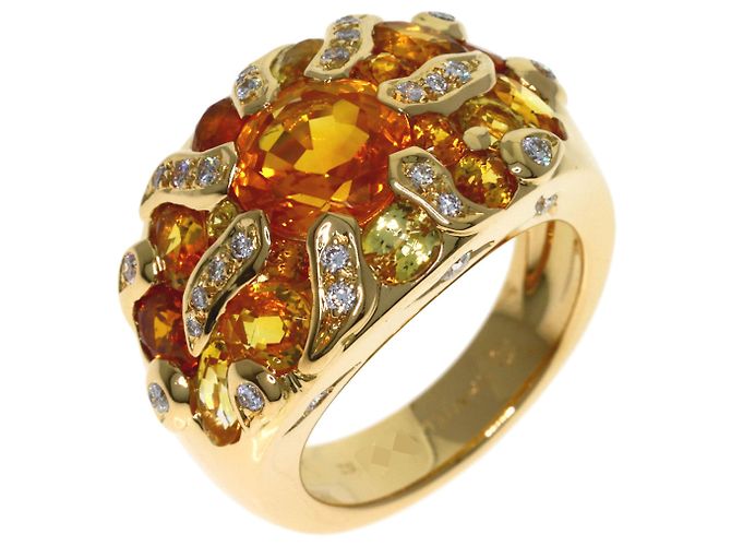 Anello Chanel Sun Motif in zaffiro giallo e diamante D'oro - vista 2
