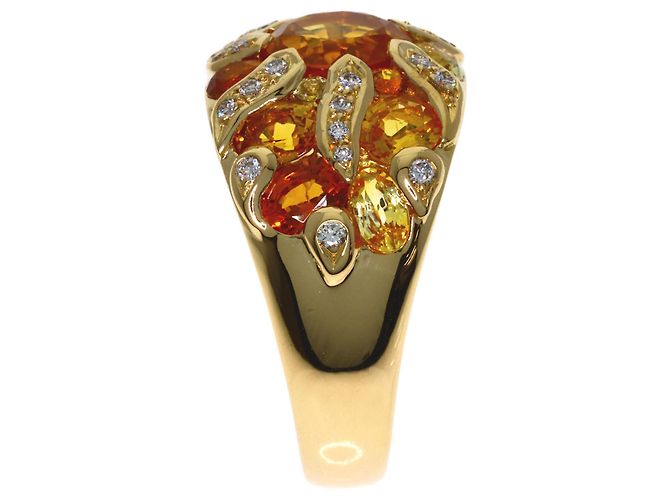 Anello Chanel Sun Motif in zaffiro giallo e diamante D'oro - vista 3