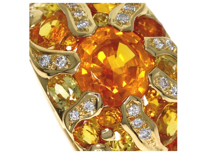 Anello Chanel Sun Motif in zaffiro giallo e diamante D'oro - vista 8