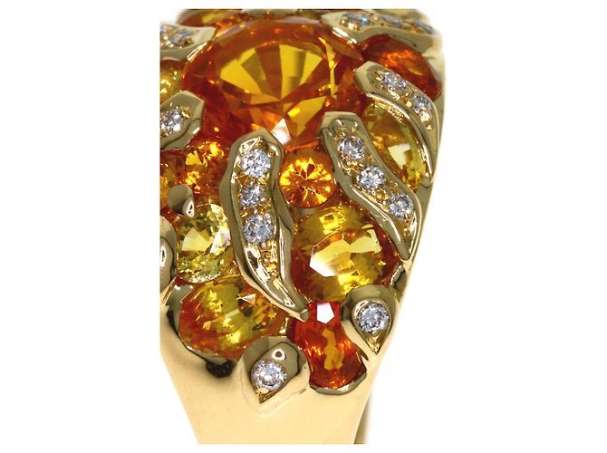Anello Chanel Sun Motif in zaffiro giallo e diamante D'oro - vista 9