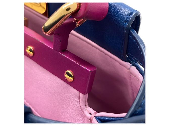 Borsa 2-Way Fendi Peekaboo Mini Blu Porpora - vista 14