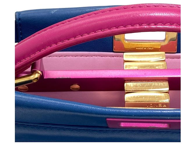 Borsa 2-Way Fendi Peekaboo Mini Blu Porpora - vista 18