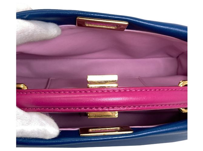 Borsa 2-Way Fendi Peekaboo Mini Blu Porpora - vista 6