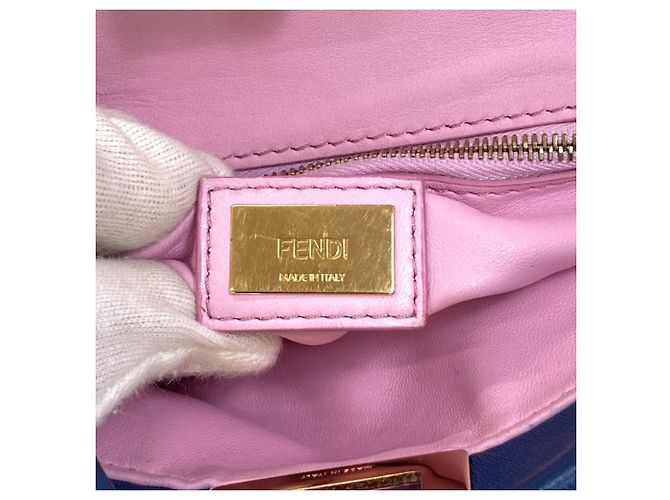 Borsa 2-Way Fendi Peekaboo Mini Blu Porpora - vista 7
