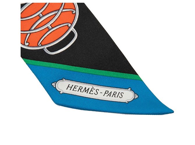 Hermès Hermes Twilly Lift Profile Schal Mehrfarben Marineblau - Ansicht 3