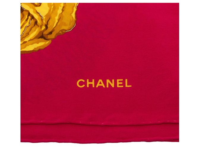 Chanel Camellia Coco Mark Seidentuch Pink Golden - Ansicht 6