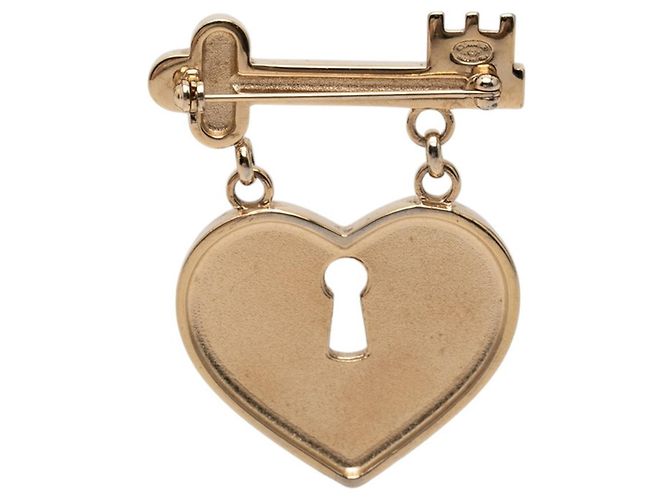 Spilla Chanel Coco Mark Heart Lock Key Motif Rosa D'oro - vista 2