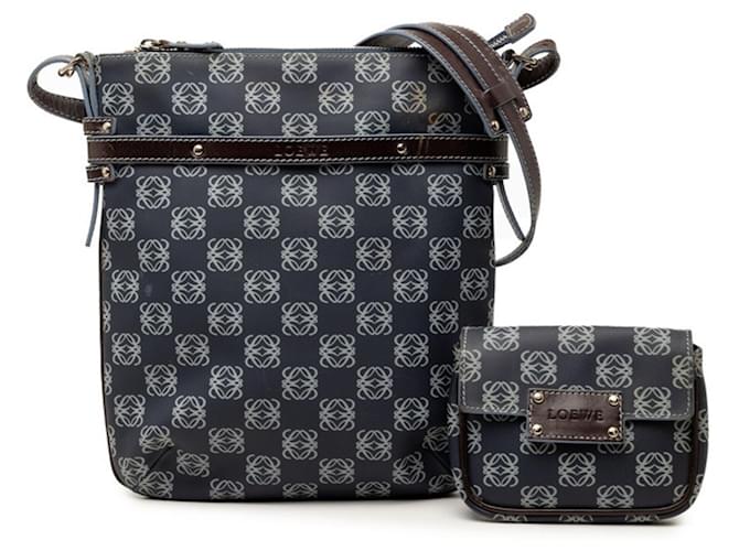 Borsa a tracolla Loewe Repeat Anagram Blu navy - vista 9