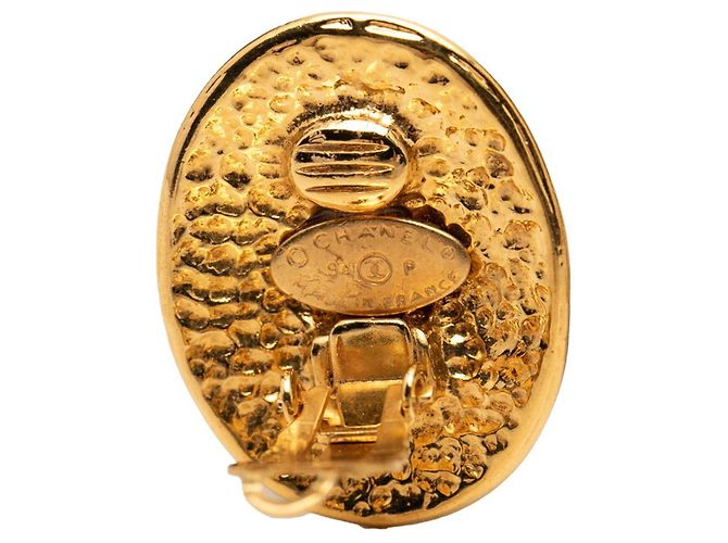 Timeless Orecchini a clip vintage Chanel Coco Mark D'oro - vista 3