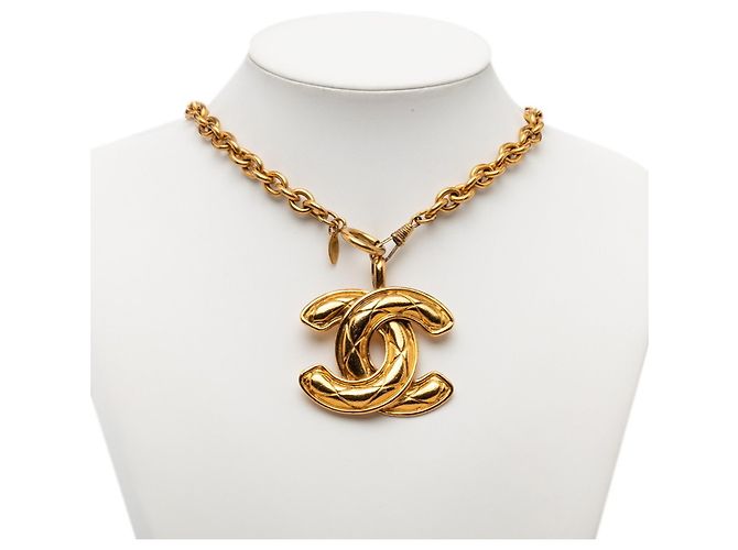 Collana a catena Chanel Matelassé Coco Mark con finitura dorata D'oro - vista 6
