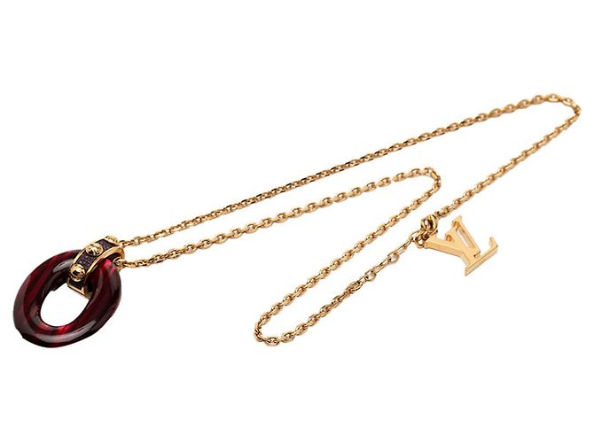 Collana con pendente Gimme Crew Louis Vuitton Rosso D'oro - vista 3