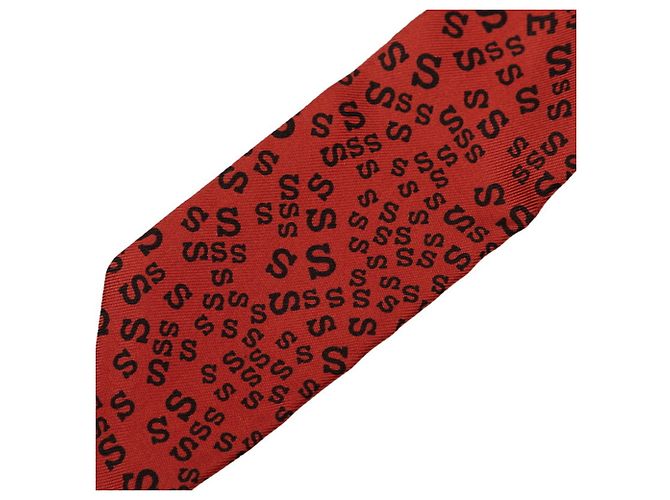 Hermès Twilly Logo Alphabet Seidentuch Schwarz Rot - Ansicht 2