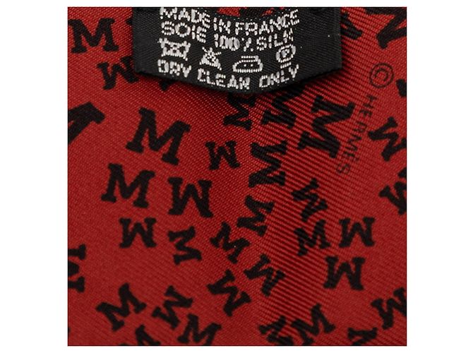 Hermès Twilly Logo Alphabet Seidentuch Schwarz Rot - Ansicht 4
