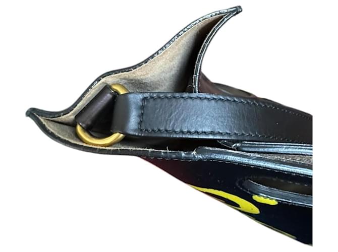 Borsa a Spalla Gucci Ghost Nero Giallo - vista 15