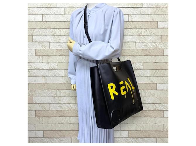 Borsa a Spalla Gucci Ghost Nero Giallo - vista 2